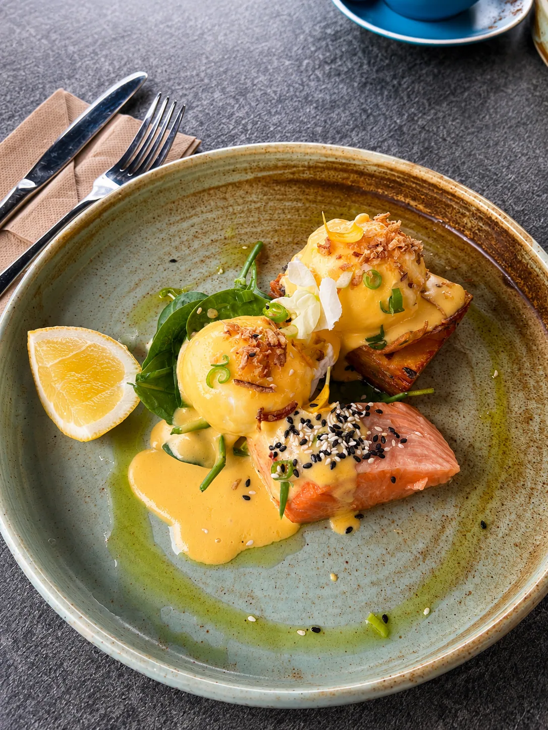 Eggs Benedict with smoked salmon at Cafe Nineteen